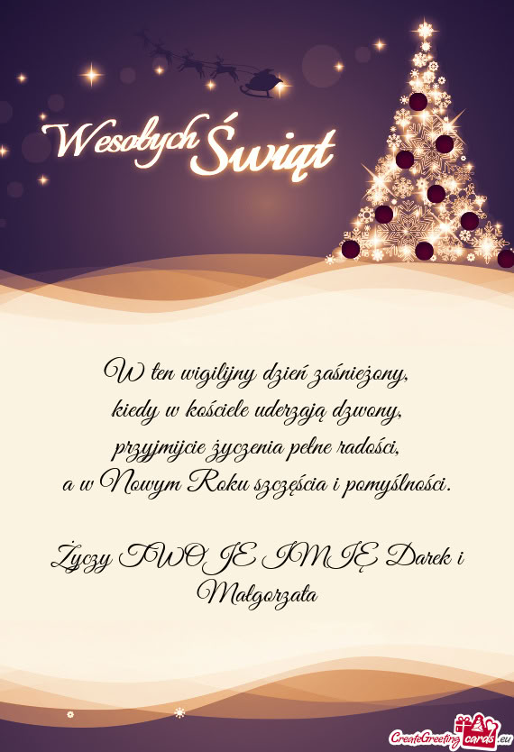 TWOJE IMIĘ Darek i Małgorzata