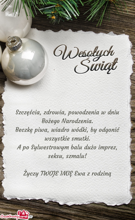 TWOJE IMIĘ Ewa z rodziną