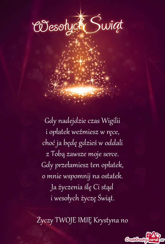 TWOJE IMIĘ Krystyna no