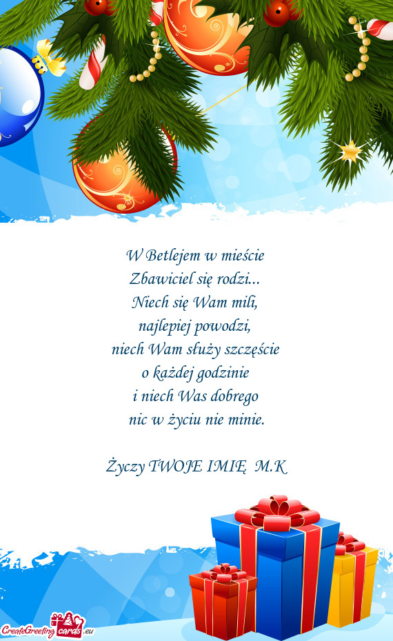 TWOJE IMIĘ M.K