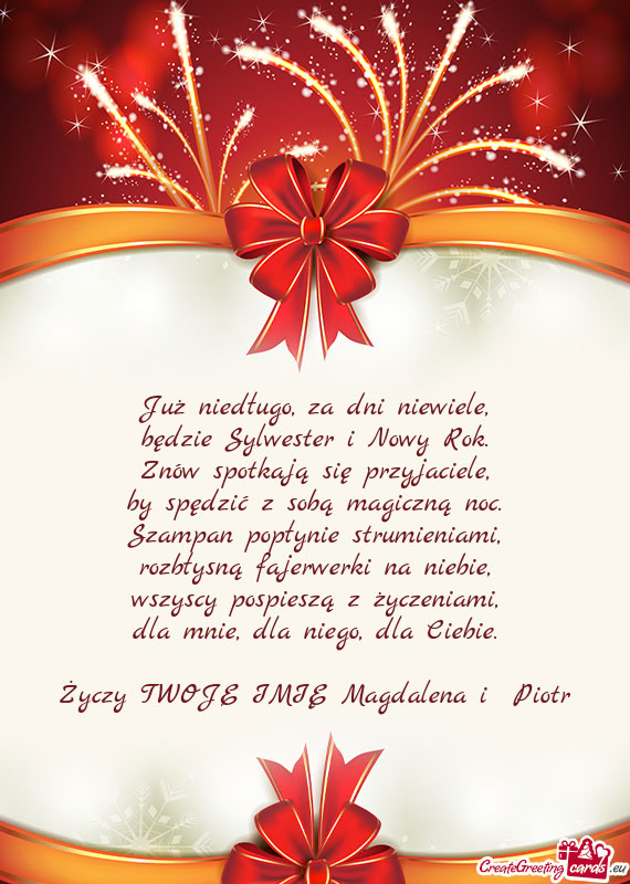 TWOJE IMIĘ Magdalena i Piotr