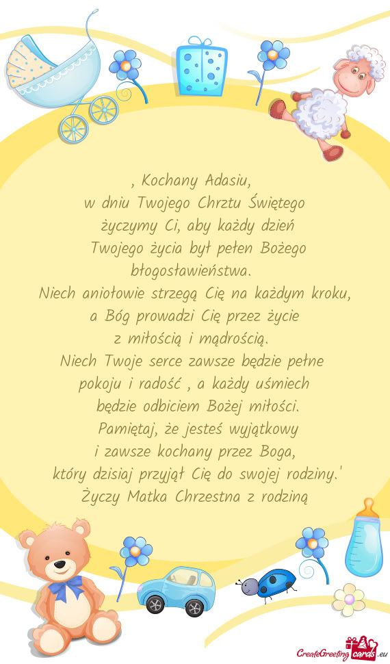 Twojego życia był pełen Bożego błogosławieństwa