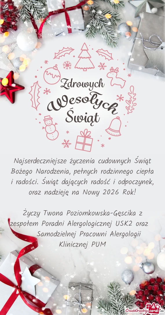 Twona Poziomkowska-Gęscika z zespołem Poradni Alergologicznej USK2 oraz  Samodzielnej