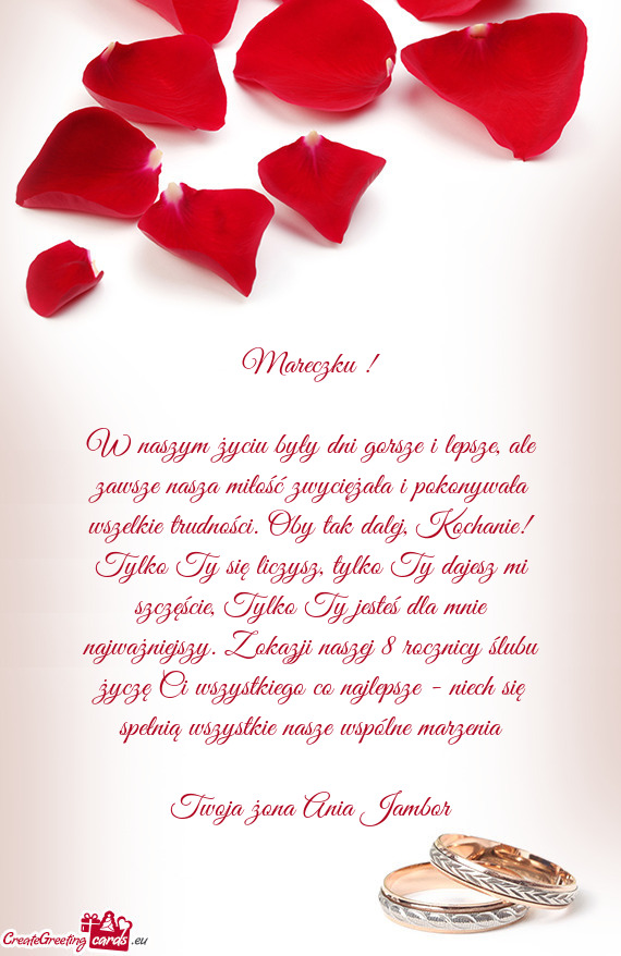 Tylko Ty się liczysz, tylko Ty dajesz mi szczęście, Tylko Ty jesteś dla mnie najważniejszy. Z o