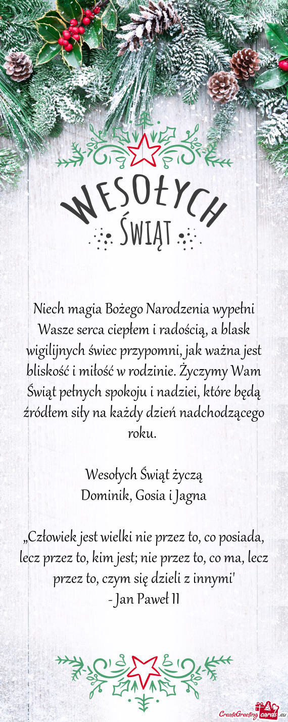 U i nadziei, które będą źródłem siły na każdy dzień nadchodzącego roku