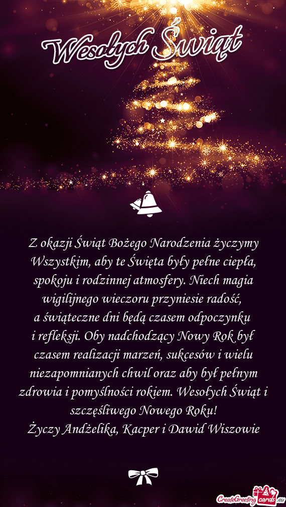 U i rodzinnej atmosfery. Niech magia wigilijnego wieczoru przyniesie radość