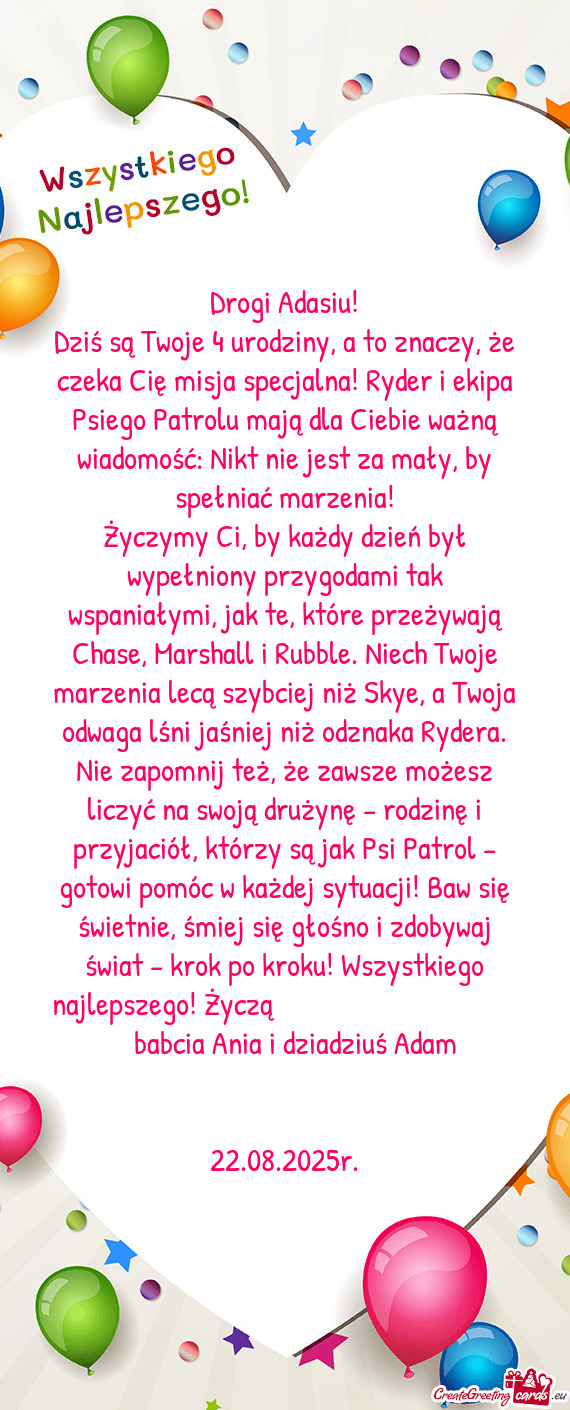 U mają dla Ciebie ważną wiadomość: Nikt nie jest za mały, by spełniać marzenia