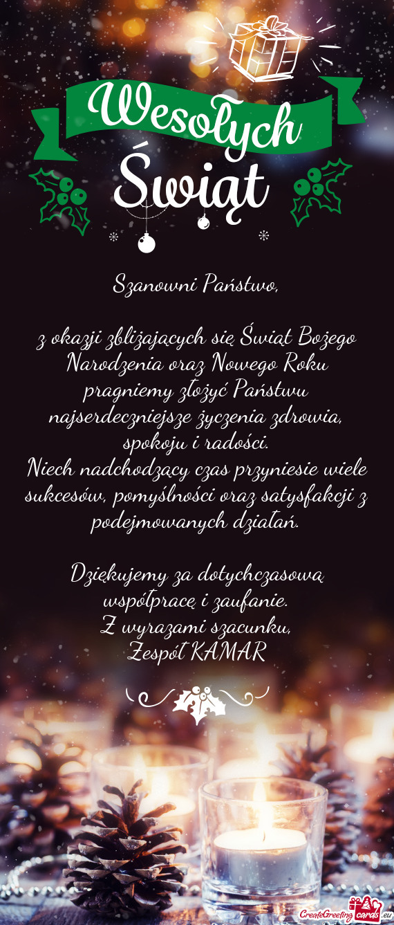 U najserdeczniejsze życzenia zdrowia, spokoju i radości