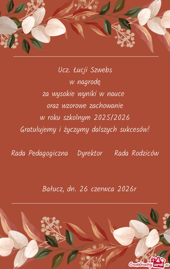 Ucz. Łucji Szwebs