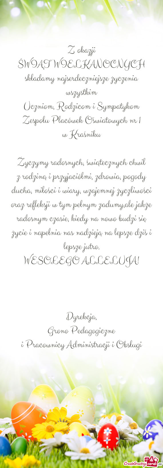 Uczniom, Rodzicom i Sympatykom