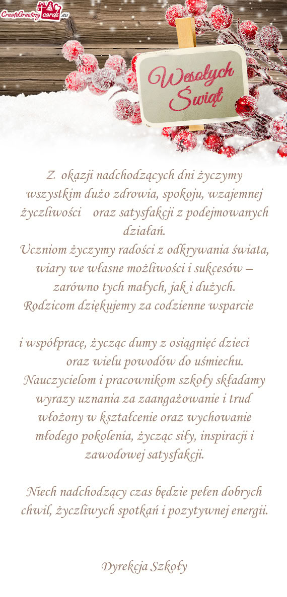 Uczniom życzymy radości z odkrywania świata, wiary we własne możliwości i sukcesów – zarów