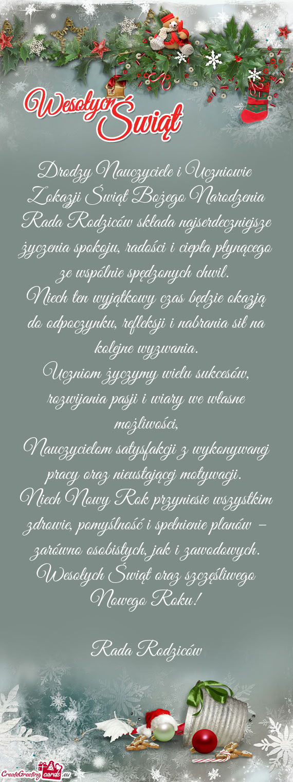 Uczniom życzymy wielu sukcesów, rozwijania pasji i wiary we własne możliwości