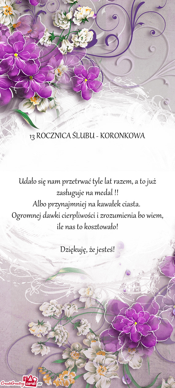 Udało się nam przetrwać tyle lat razem, a to już zasługuje na medal