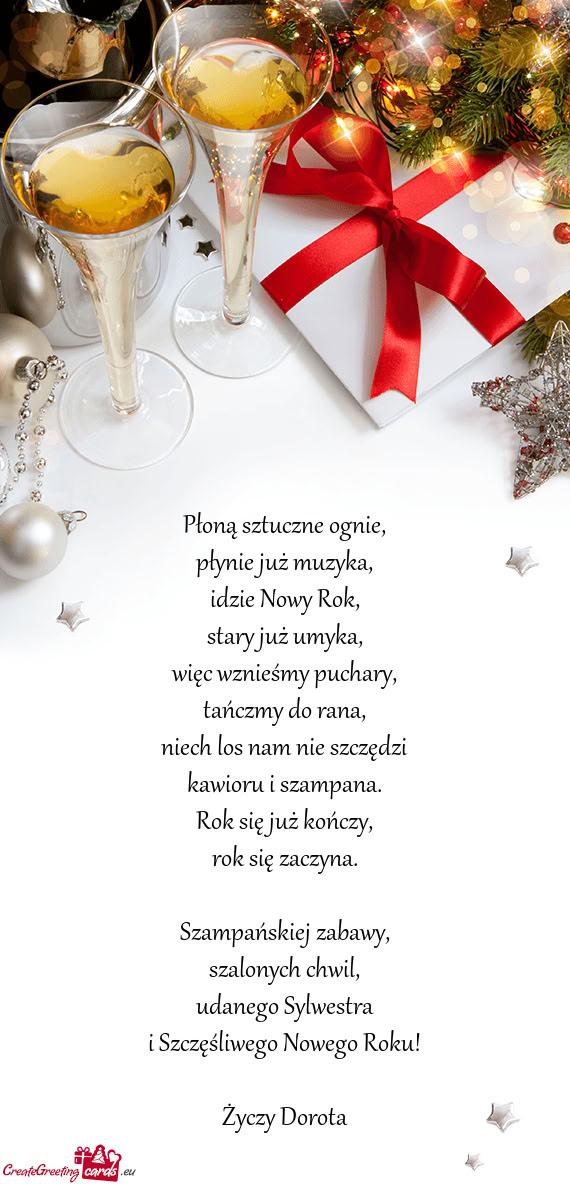 Udanego Sylwestra i Szczęśliwego Nowego Roku! Dorota