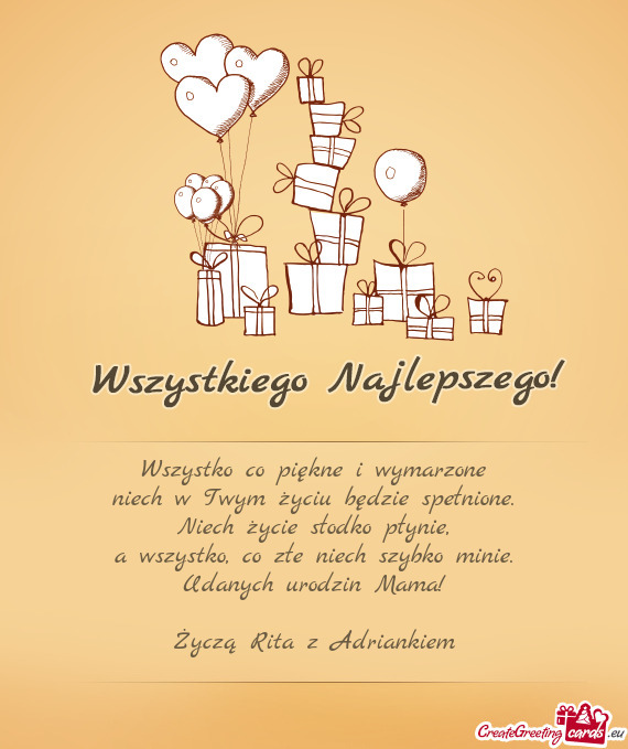 Udanych urodzin Mama