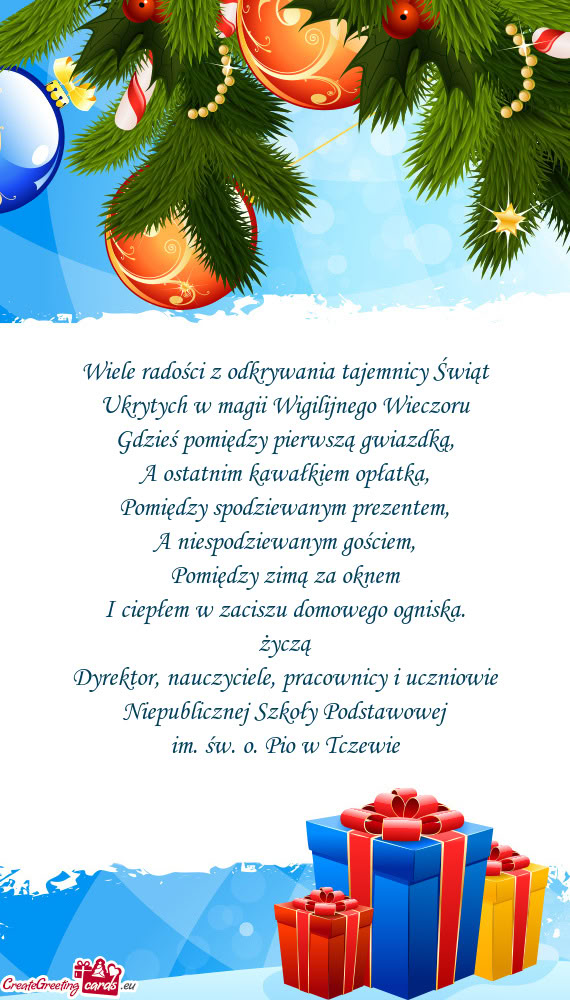 Ukrytych w magii Wigilijnego Wieczoru