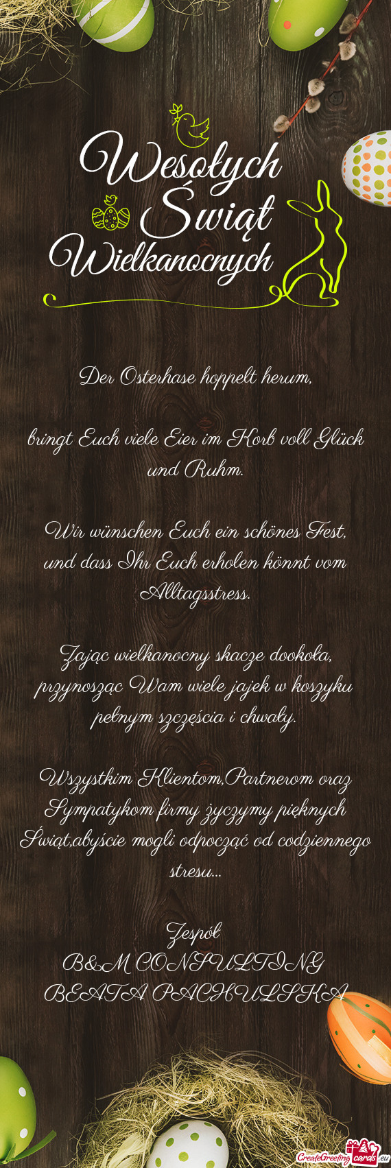 Und dass Ihr Euch erholen könnt vom Alltagsstress