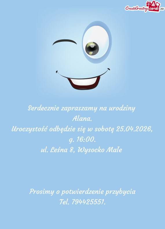 Uroczystość odbędzie się w sobotę 25.04.2026, g. 16:00