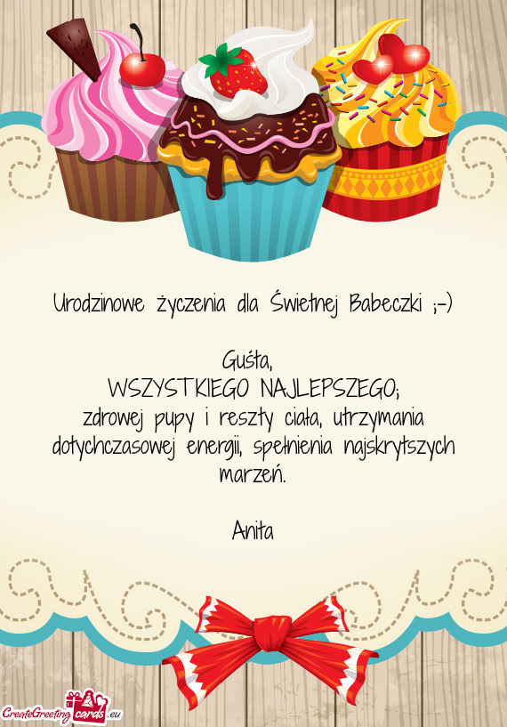Urodzinowe życzenia dla Świetnej Babeczki ;-)