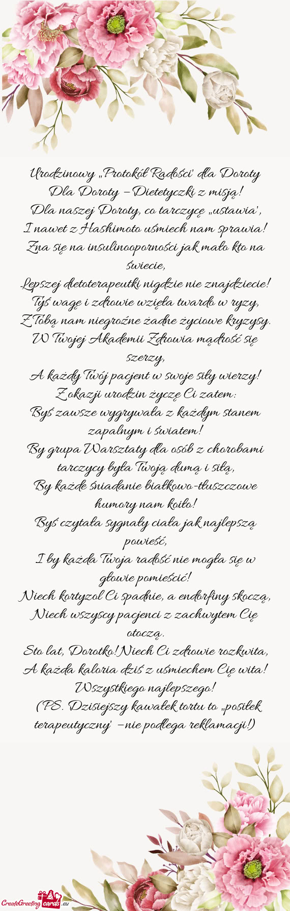 Urodzinowy „Protokół Radości” dla Doroty