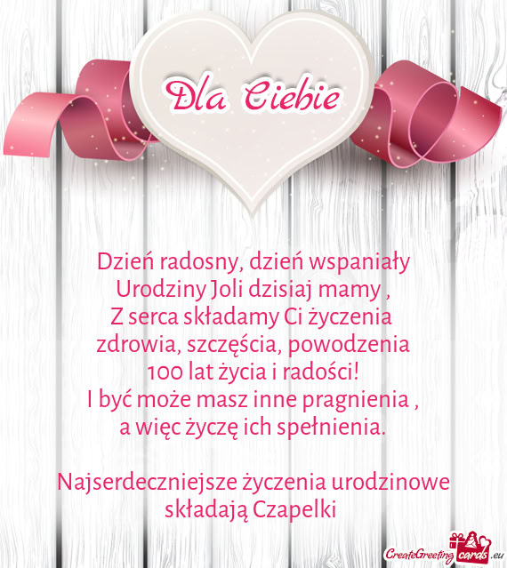 Urodziny Joli dzisiaj mamy