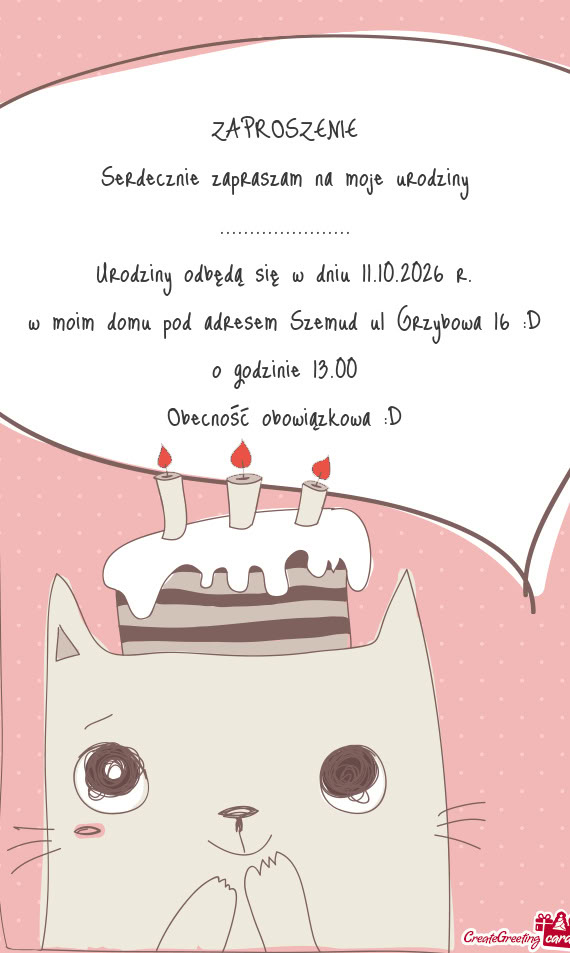 Urodziny odbędą się w dniu 11.10.2026 r