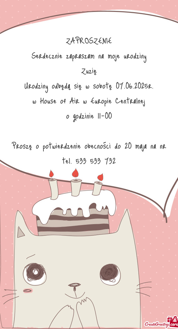 Urodziny odbędą się w sobotę 07.06.2025r