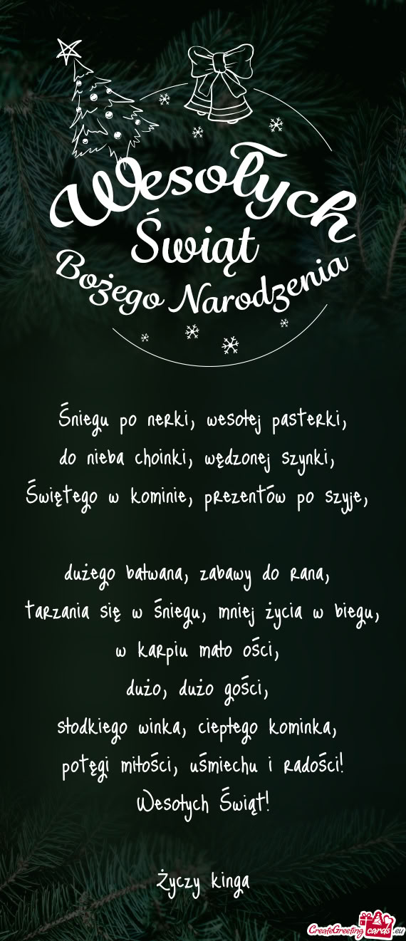 Uśmiechu i radości! Wesołych Świąt! kinga