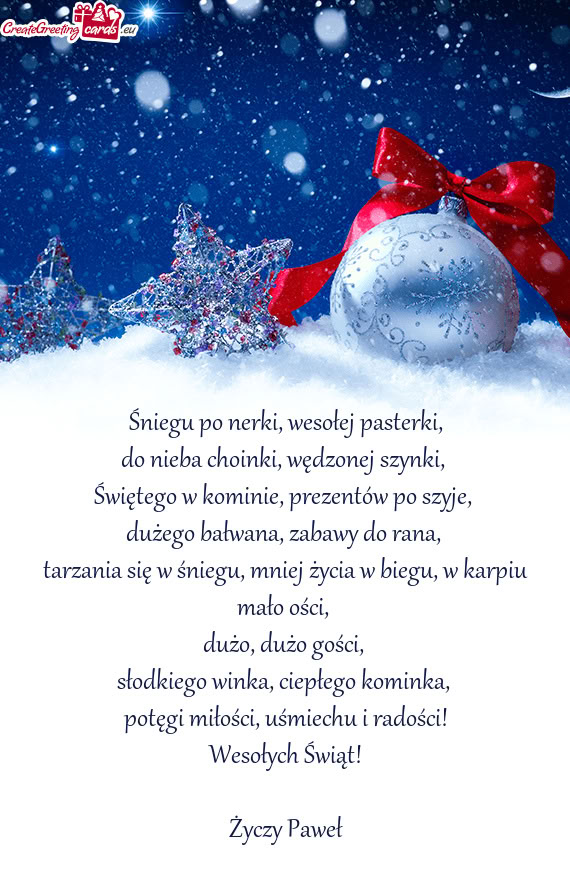 Uśmiechu i radości! Wesołych Świąt! Paweł