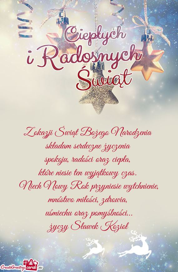 Uśmiechu oraz pomyślności… Sławek Kozioł