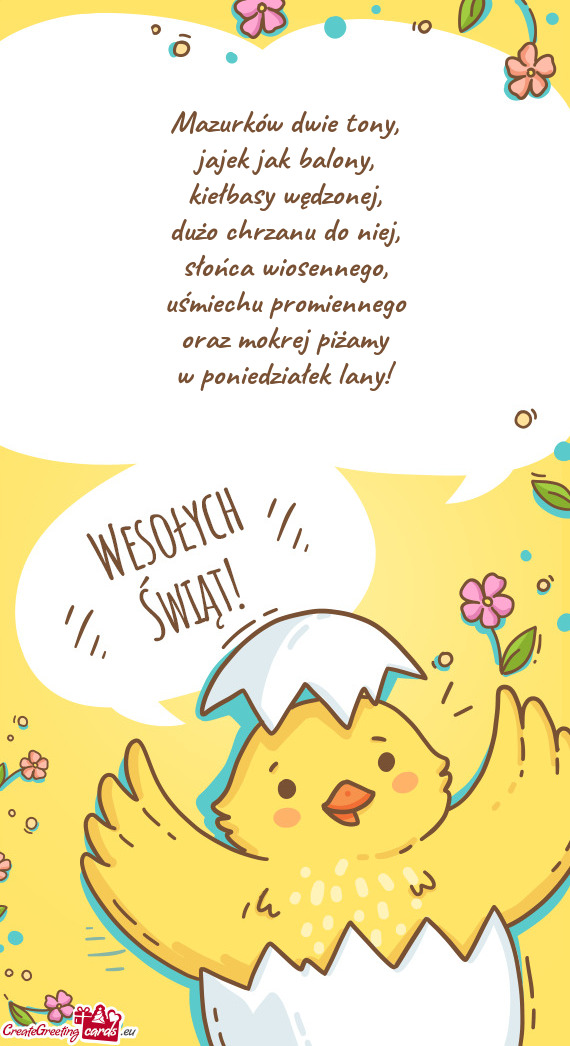 Uśmiechu promiennego oraz mokrej piżamy w poniedziałek lany