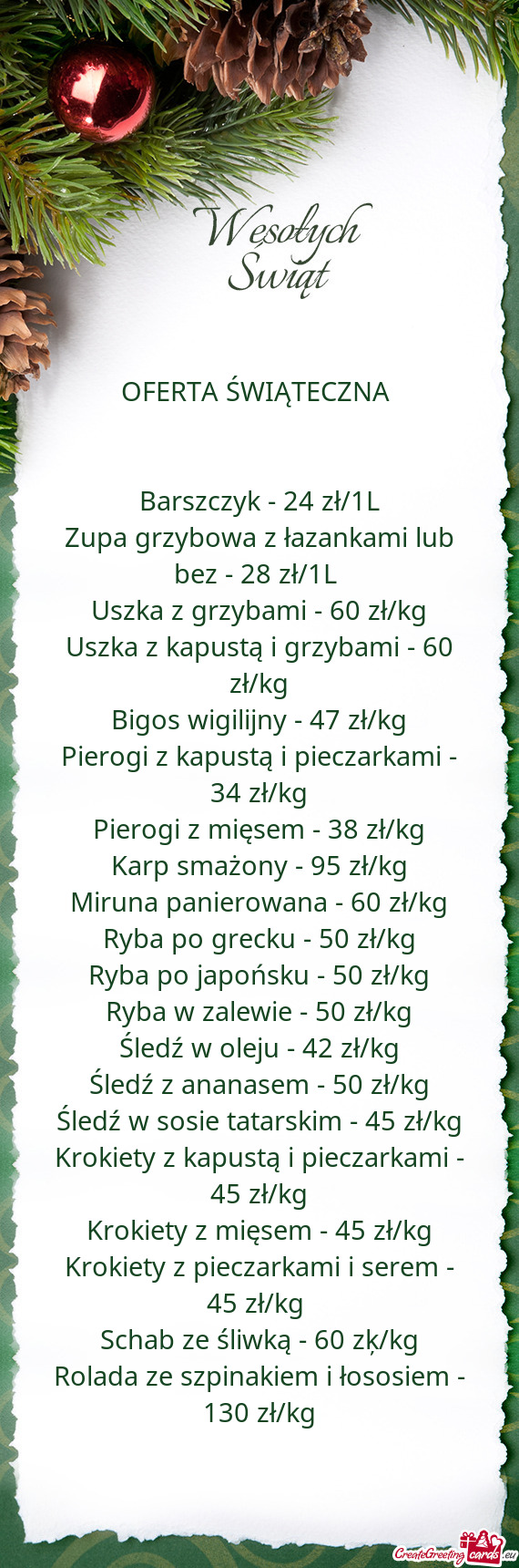 Uszka z grzybami - 60 zł/kg