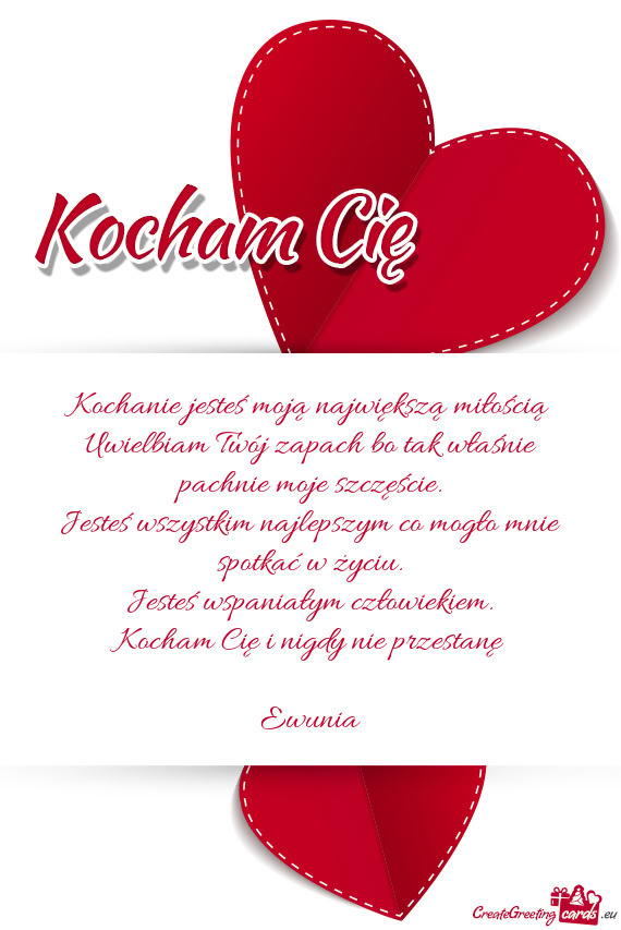 Uwielbiam Twój zapach bo tak właśnie pachnie moje szczęście