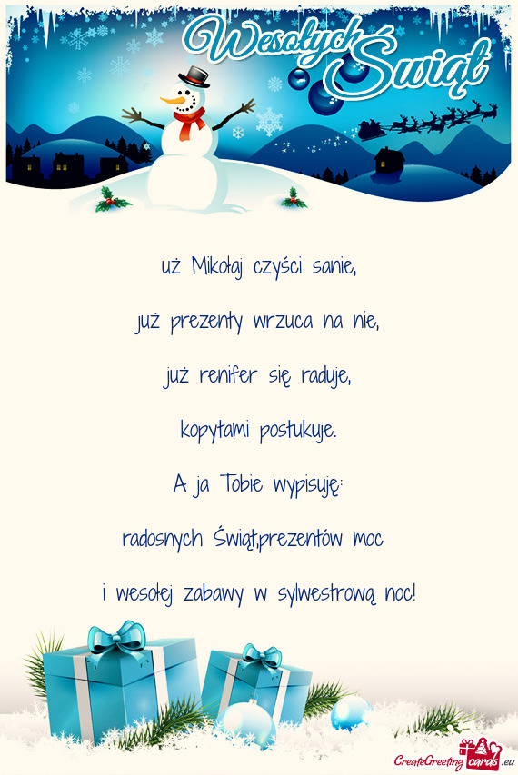 Uż Mikołaj czyści sanie