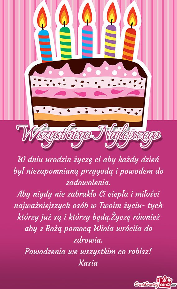 Uż są i którzy będą.Życzę również aby z Bożą pomocą Wiola wróciła do zdrowia