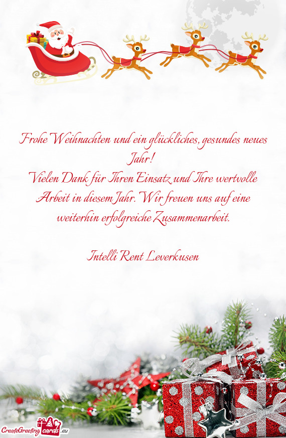 Vielen Dank für Ihren Einsatz und Ihre wertvolle Arbeit in diesem Jahr. Wir freuen uns auf eine wei