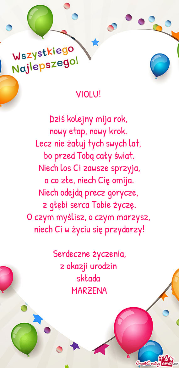 VIOLU!  Dziś kolejny mija rok
