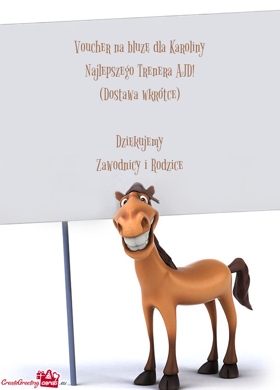 Voucher na bluzę dla Karoliny