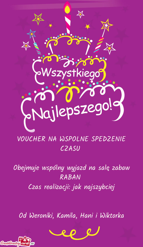 VOUCHER NA WSPOLNE SPEDZENIE CZASU
