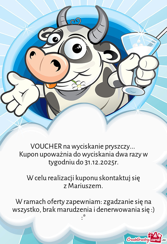 VOUCHER na wyciskanie pryszczy