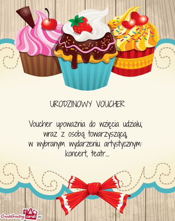 Voucher upoważnia do wzięcia udziału