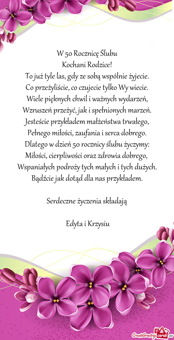 W 50 Rocznicę Ślubu