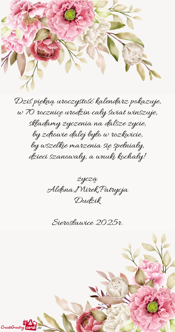 W 70 rocznicę urodzin cały świat winszuje