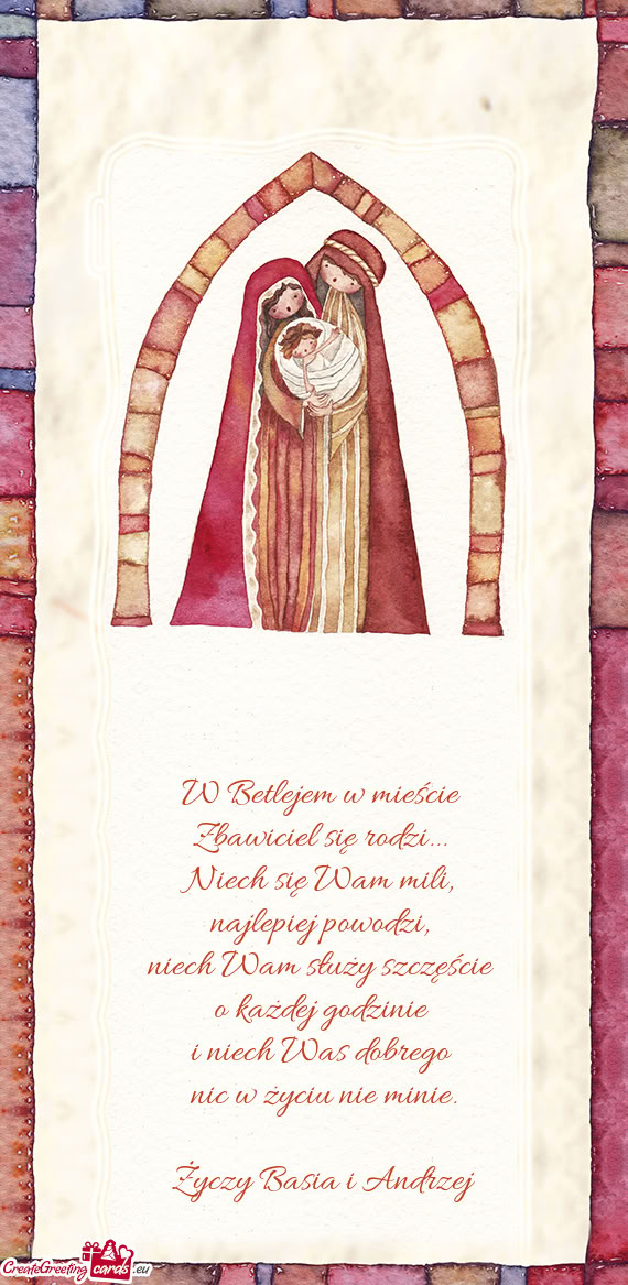 W Betlejem w mieście   Zbawiciel się rodzi...   Niech się Wam mili,