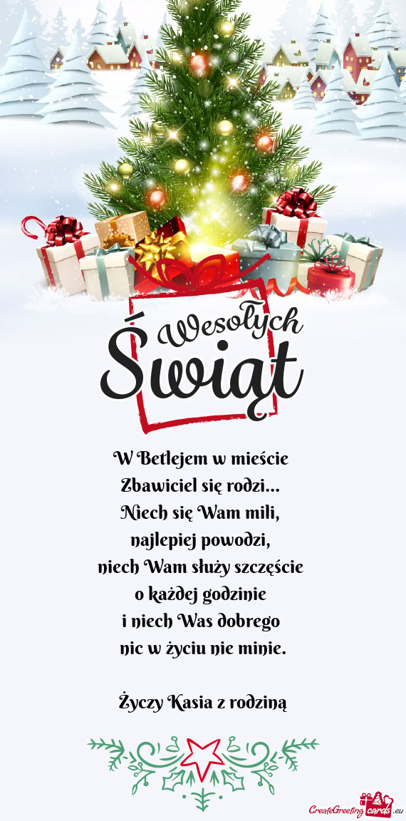 W Betlejem w mieście   Zbawiciel się rodzi...   Niech się Wam mili,