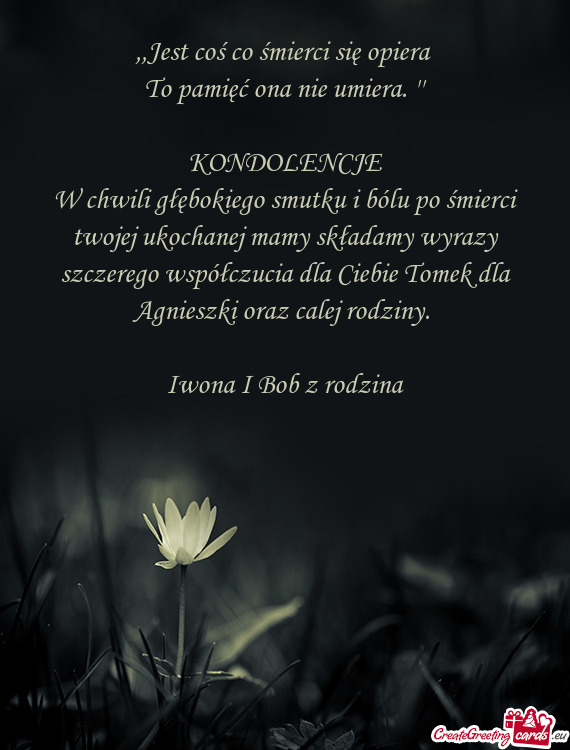 W chwili głębokiego smutku i bólu po śmierci twojej ukochanej mamy składamy wyrazy szczerego ws