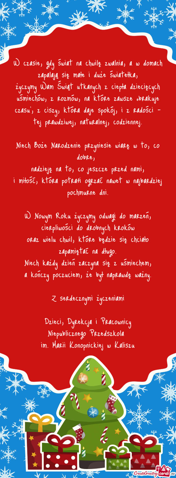 W czasie, gdy świat na chwilę zwalnia, a w domach zapalają się małe i duże światełka