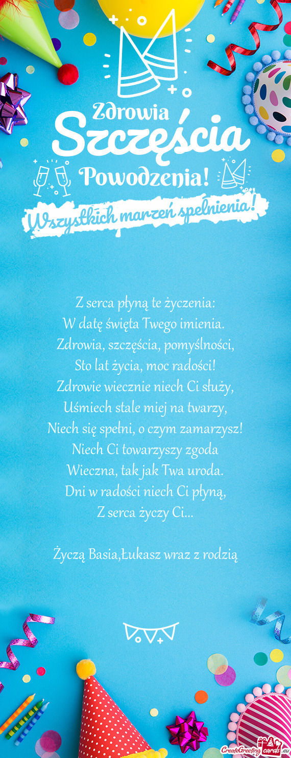 W datę święta Twego imienia