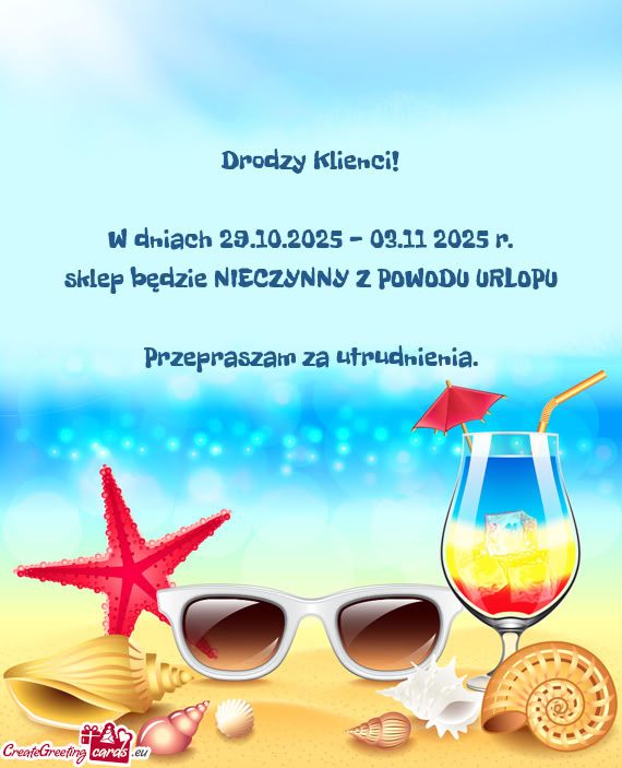 W dniach 29.10.2025 - 03.11 2025 r