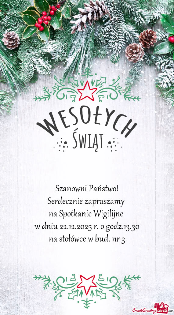 W dniu 22.12.2025 r. o godz.13.30